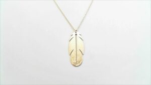 Collier mit Behang Feder 585 GG