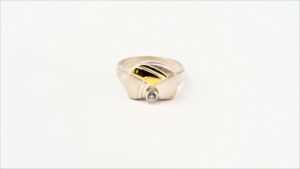 Damenring Einsteiner 925 AG bic. gelb/weiss