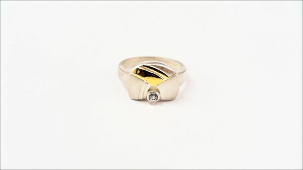 Damenring Einsteiner 925 AG bic. gelb/weiss