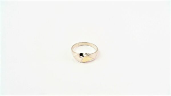 Damenring ohne Stein 925 AG bic. gelb/weiss