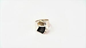 Damenring ohne Stein 925 AG bic. gelb/weiss