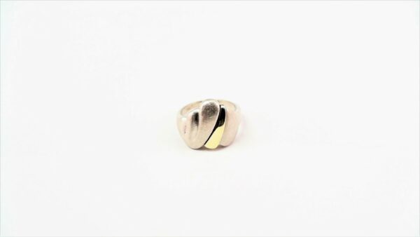 Damenring ohne Stein 925 AG bic. gelb/weiss