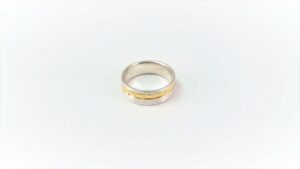 Damenring ohne Stein 925 AG bic. gelb/weiss