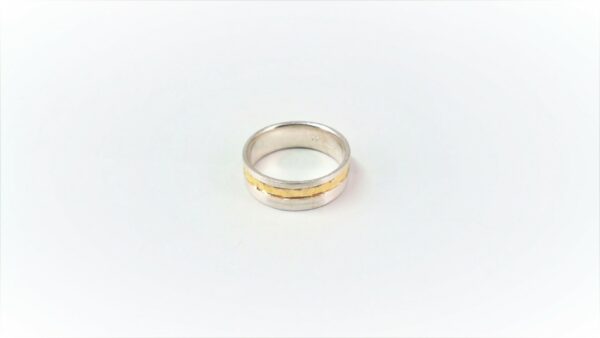 Damenring ohne Stein 925 AG bic. gelb/weiss