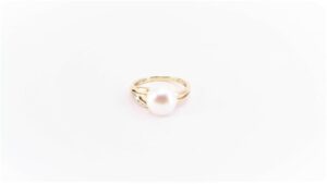 Damenring / Perle 585 GG/Rhodiniert