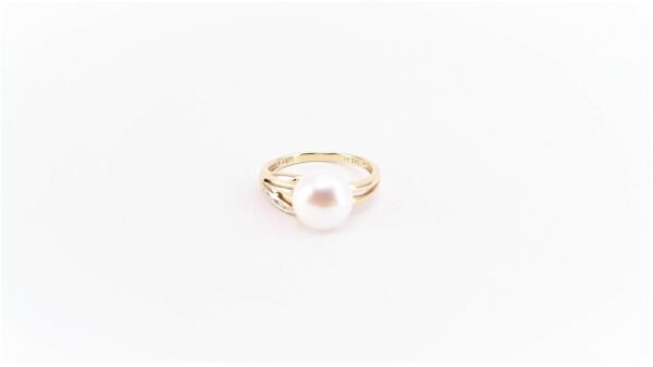 Damenring / Perle 585 GG/Rhodiniert