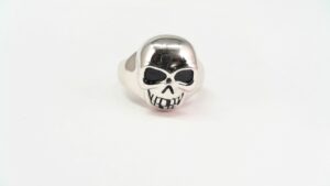 Herrenring Totenkopf 925 Ag rhodiniert