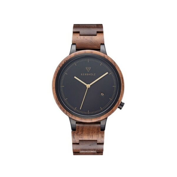 Herrenuhr analog Lamprecht Walnut Gold Edelstahl/Holz