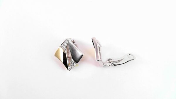 Ohrclips 925 AG bic. gelb/weiss