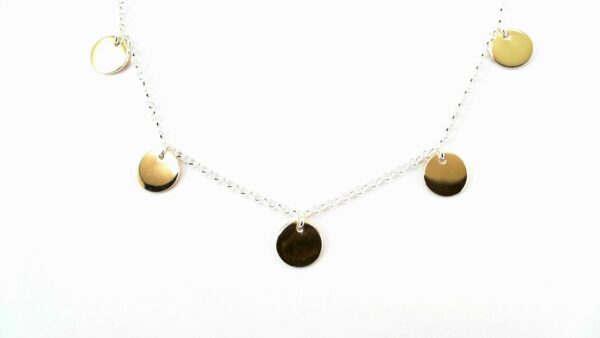 Collier mit Behang 925 AG bic. gelb/weiss
