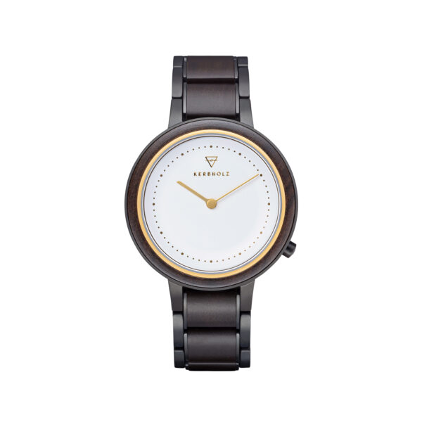 Damenuhr analog Thea/Sandalwood/Gold Edelstahl/Holz