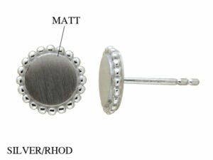 Ohrstecker ohne Stein 925 Ag rhodiniert