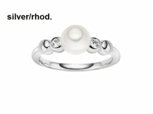Damenring / Perle 925 Ag rhodiniert