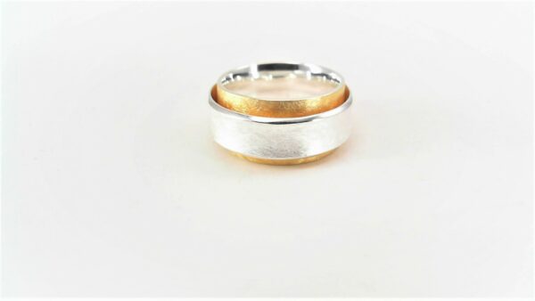Damenring ohne Stein 925 AG bic. gelb/weiss