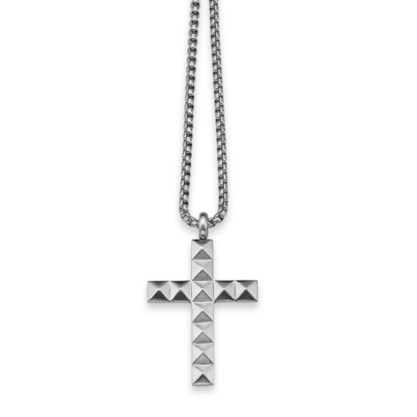 Herrencollier Kreuz Edelstahl – Bild 2