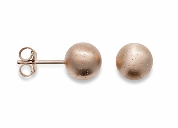 Ohrstecker ohne Stein Kugel 925 Ag Rosé vergoldet