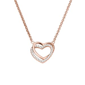 Collier Mehrsteiner Herz 925 AG bic. rosé/weiss