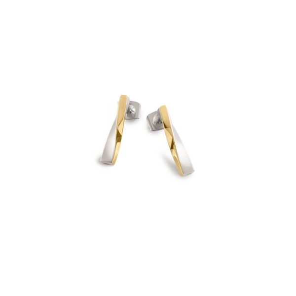 Ohrstecker ohne Stein Titan Bicolor
