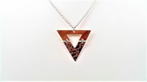 Collier mit Behang 925 AG bic. gelb/weiss