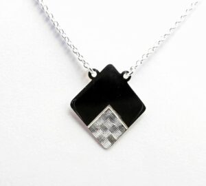 Collier mit Behang Gravurplatte 925 Ag