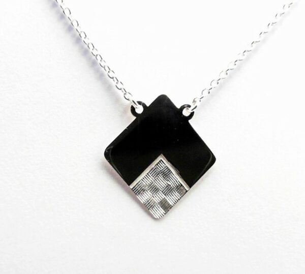 Collier mit Behang Gravurplatte 925 Ag