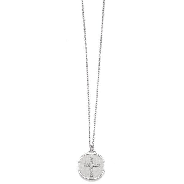 Collier mit Behang Kreuz 925 Ag rhodiniert