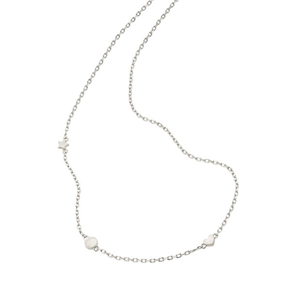 Collier ohne Stein Herz Stern 925 Ag rhodiniert