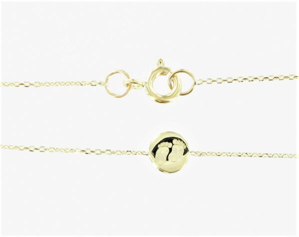 Armband Schild Babyfüße 585 GG