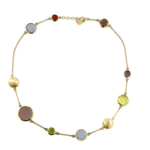 Collier Mehrsteiner 925 AG gelb vergoldet