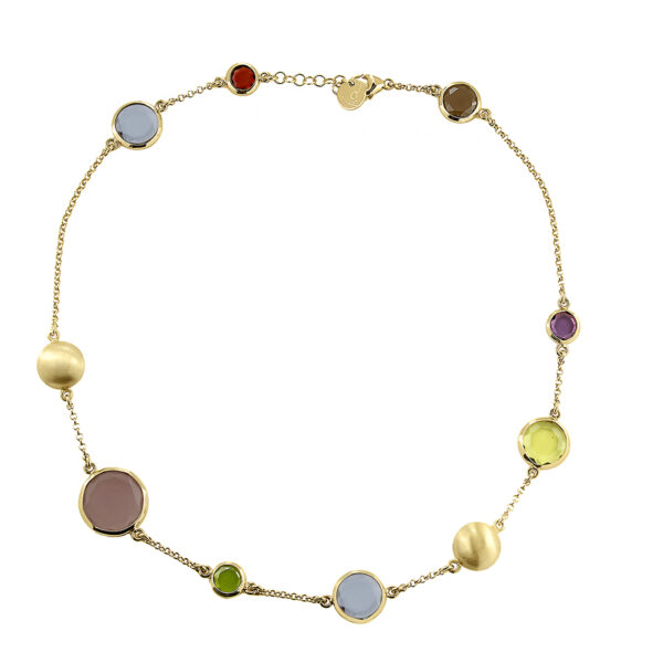 Collier Mehrsteiner 925 AG gelb vergoldet