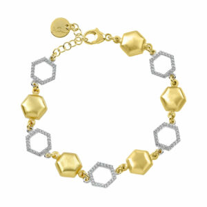 Armband 925 AG bic. gelb/weiss