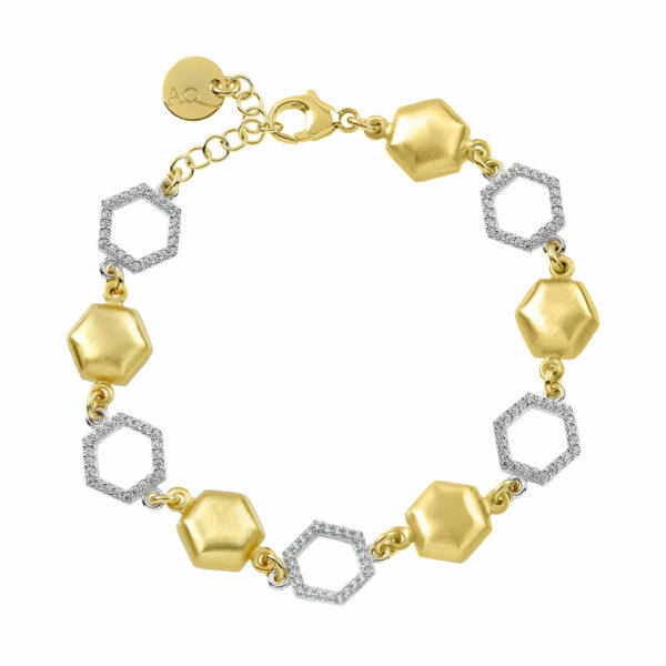 Armband 925 AG bic. gelb/weiss
