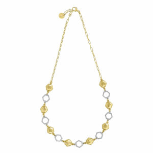 Collier Mehrsteiner 925 AG bic. gelb/weiss