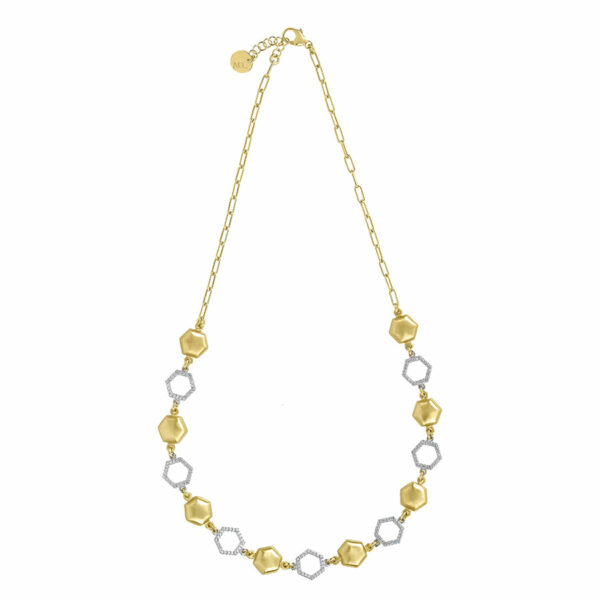 Collier Mehrsteiner 925 AG bic. gelb/weiss