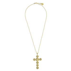 Collier mit Behang Kreuz 925 AG gelb vergoldet