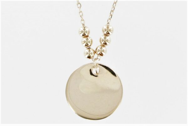 Collier mit Behang Gravurplatte 925 Ag Rosé vergoldet