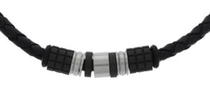 Herrencollier Edelstahl/Carbon