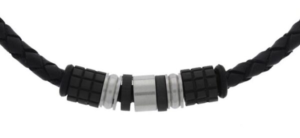 Herrencollier Edelstahl/Carbon