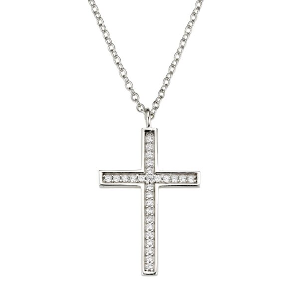 Collier mit Behang Kreuz 925 Ag rhodiniert