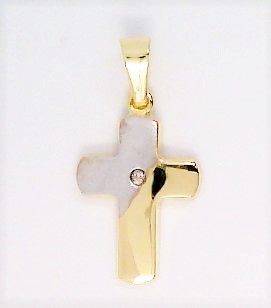 Anhänger-Kreuz 333 GG/Rhodiniert