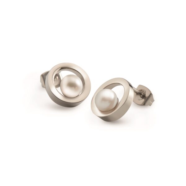 Ohrstecker Perle Titan