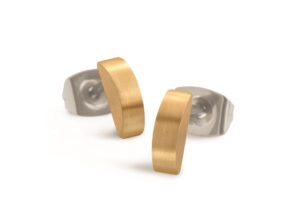 Ohrstecker ohne Stein Titan gelb