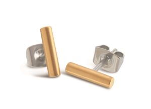 Ohrstecker ohne Stein Titan gelb