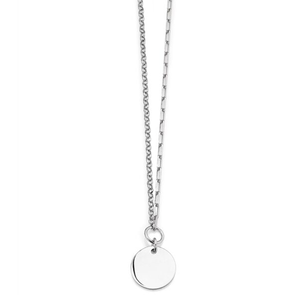 Collier mit Behang Gravurplatte 925 Ag rhodiniert