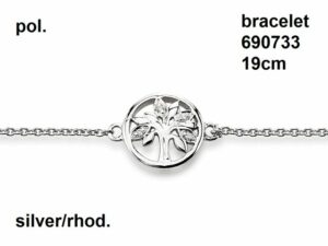 Armband Lebensbaum 925 Ag rhodiniert