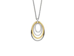 Collier mit Behang 925 AG bic. gelb/weiss