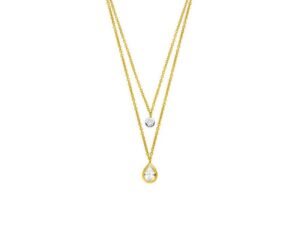 Collier Mehrsteiner 925 AG bic. gelb/weiss