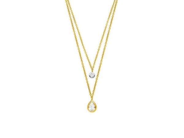 Collier Mehrsteiner 925 AG bic. gelb/weiss