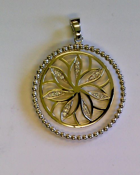 Anhänger Mehrsteiner Blume 925 AG bic. gelb/weiss