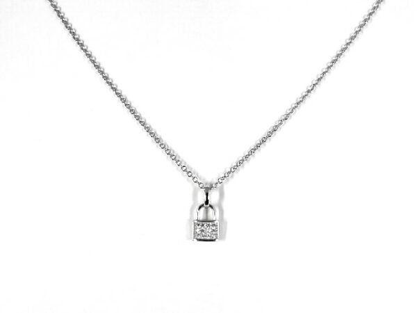 Collier mit Behang Schloss 925 Ag rhodiniert